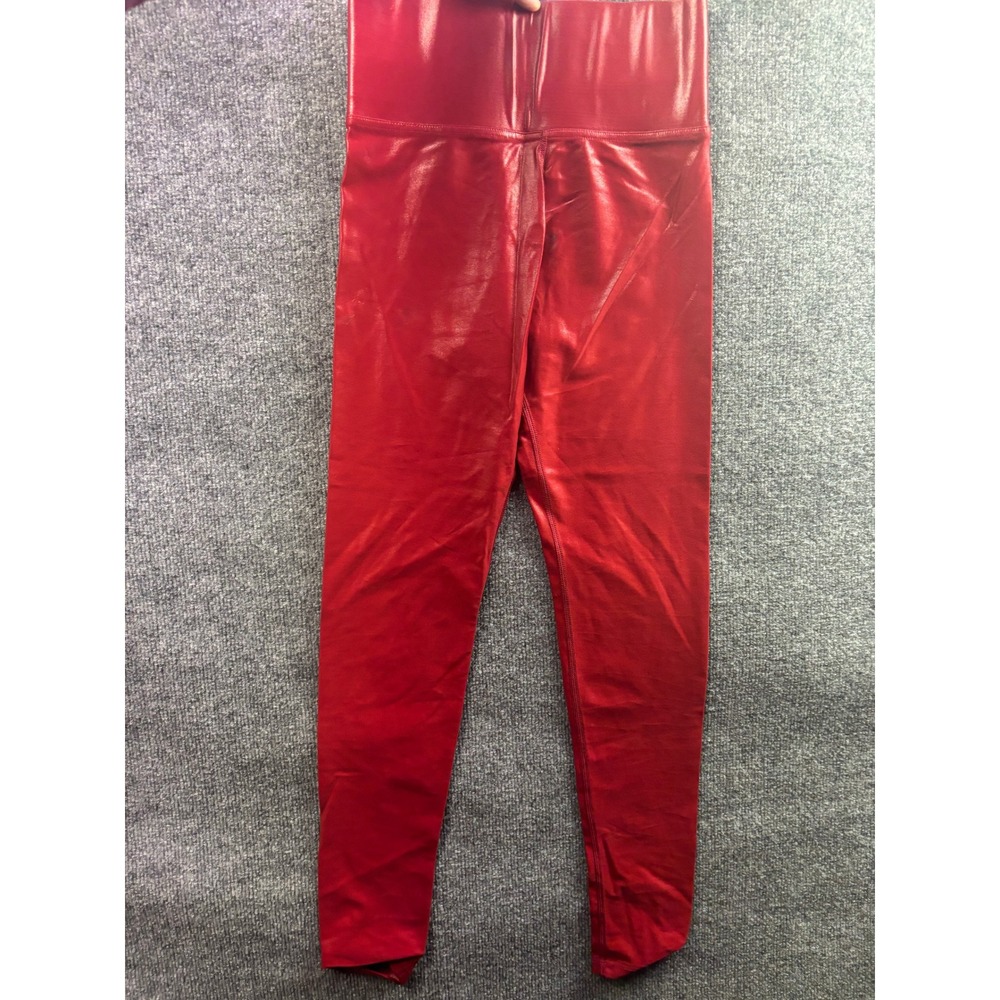 Carbon38 Leggings Women Small Red Takara High Rise Glossy Liquid Compression
